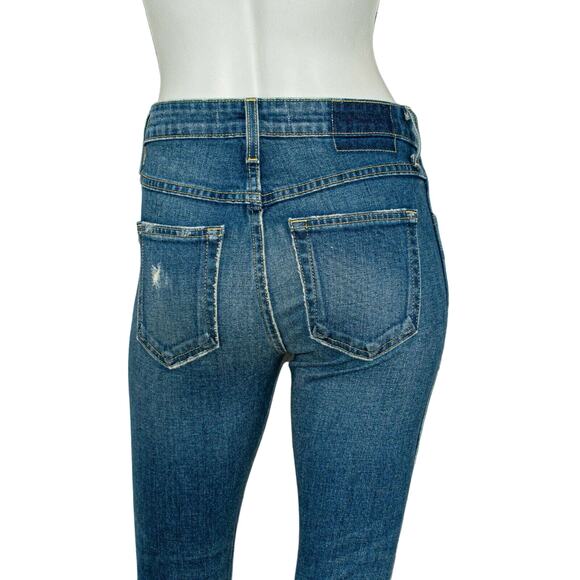 AMO Denim BABE Dive Bar Destroy Jeans Crop fray Women's Size 26 - Picture 12 of 12